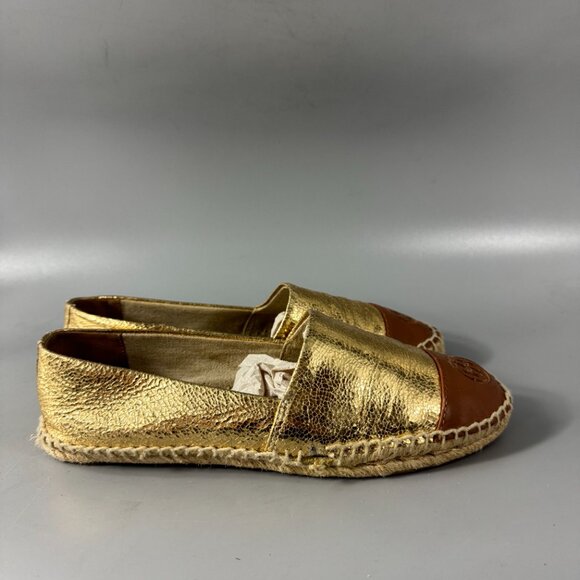 Tory Burch Colorblock Logo Leather Espadrille Flat, Size 8 1/2 - Picture 3 of 14